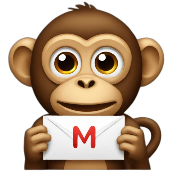 Monkey with a letter M simplistic emoji