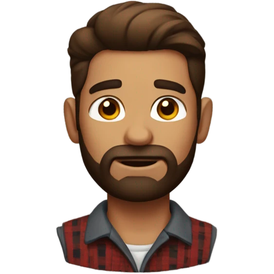 Short lumberjack man brown eyes  emoji