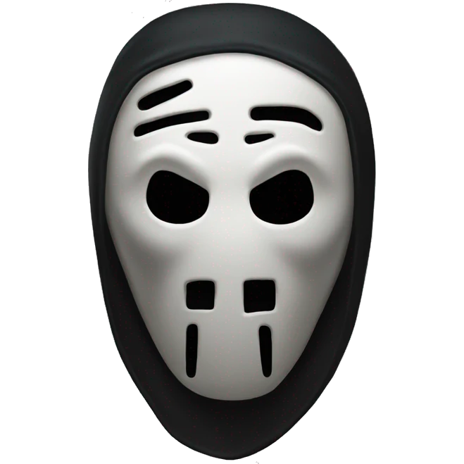 Ghostface wearing black emoji