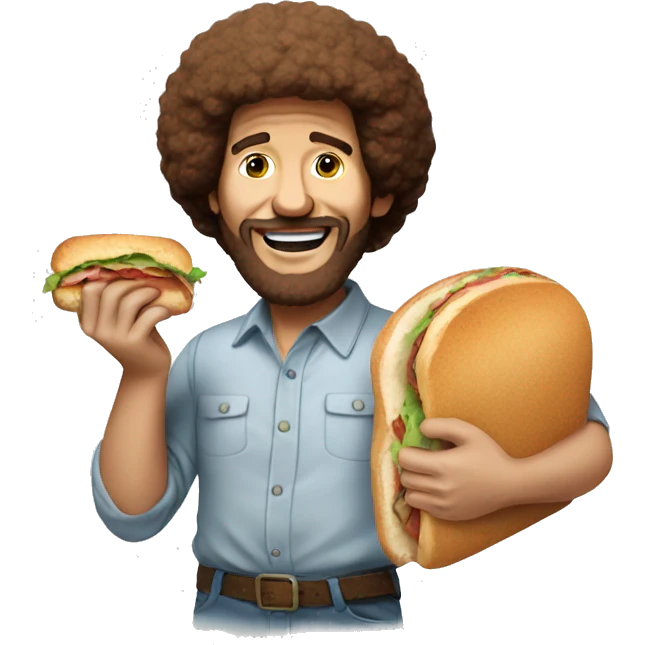 bob ross holding a sandwhich emoji