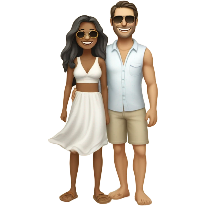 Man and woman on the beach emoji