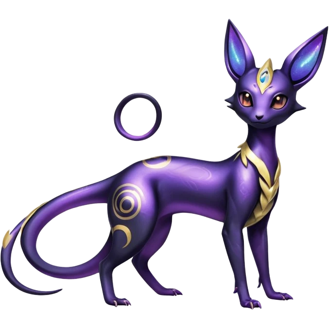 Shiny Ethereal Celestial Futuristic Salandit-Umbreon-Espeon-Hybrid (Full body) emoji