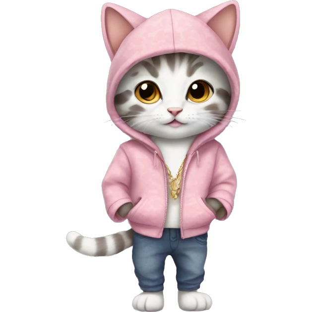 kitten in cute clothes emoji