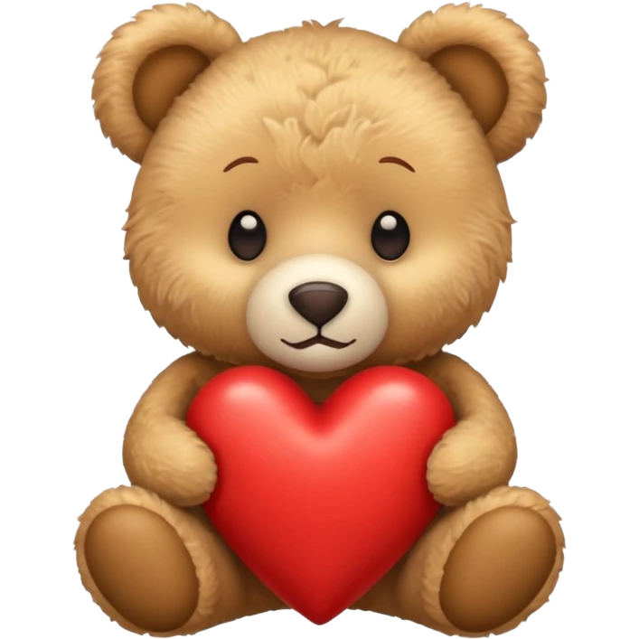 corazón rojo con osito debajo  emoji