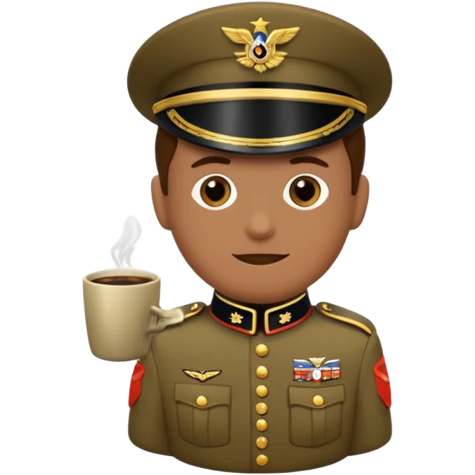 Une Tasse de cafe soldat americain ww2 anthropomorphe  emoji