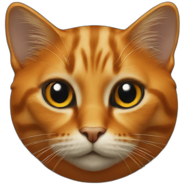 Cat orange on the black emoji
