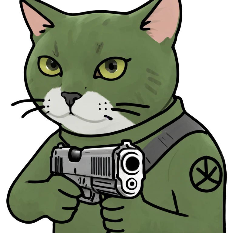 Cat with a gun emoji