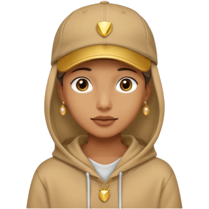 {
  "type": "human",
  "look": "tan hoodie, cap, gold jewelry, neutral face"
} emoji