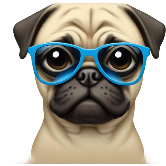 Pug in sunglasses emoji