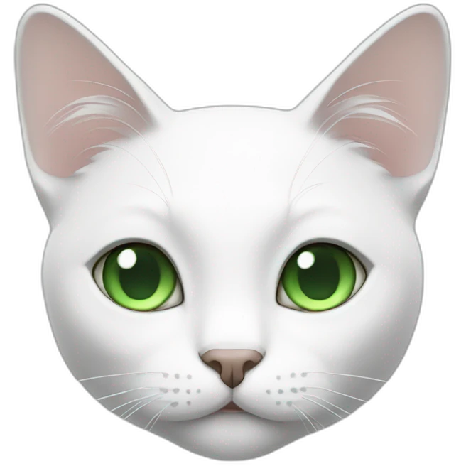 White cat with green eyes emoji