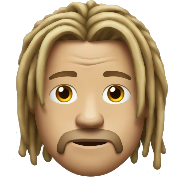 sad brad pitt with dreadlocks realistic emoji