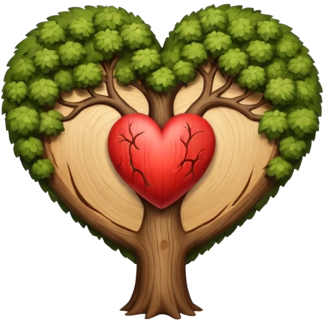 درخت قلب emoji