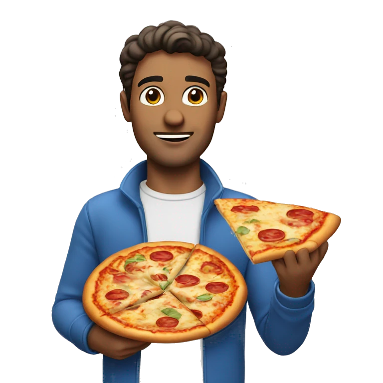 italian guy with a pizza in his hand emoji