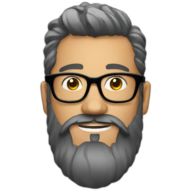 Tattooed bearded man with glasses emoji
