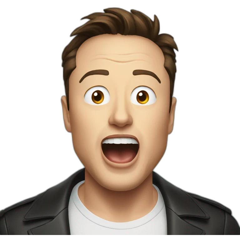 elon musk open mouth emoji