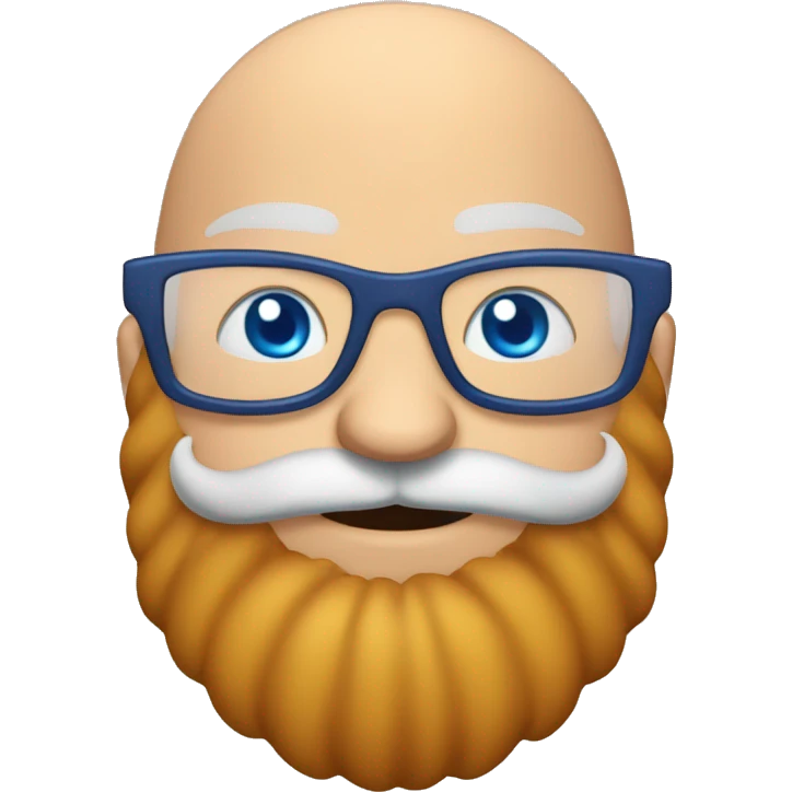 bald big red beard blue eyes teacher bees flying around emoji