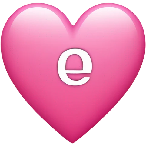 pink heart with letter E in it  emoji