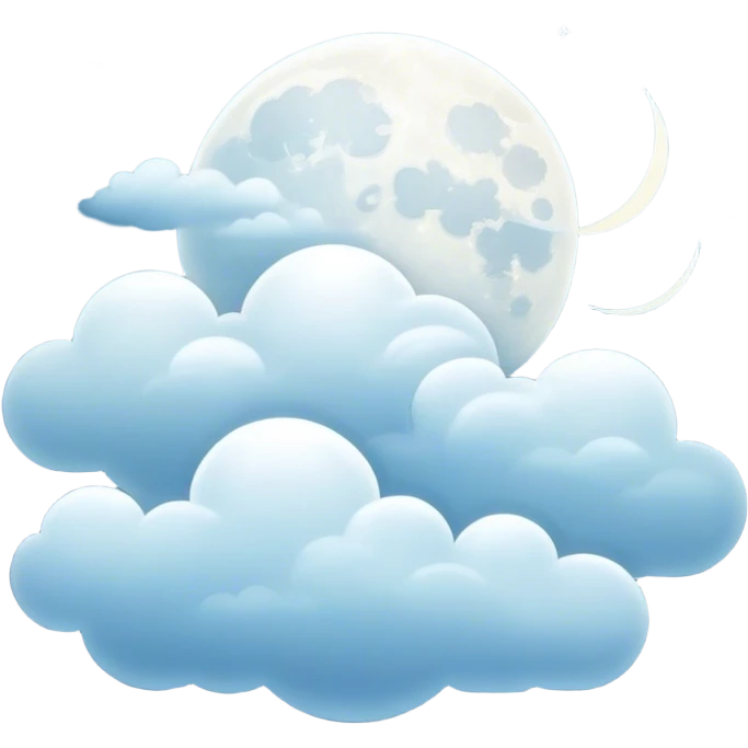 Moonlight and clouds with beautiful finish  emoji