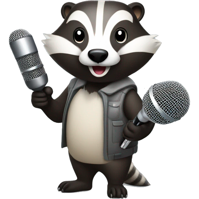 badger with microphone emoji