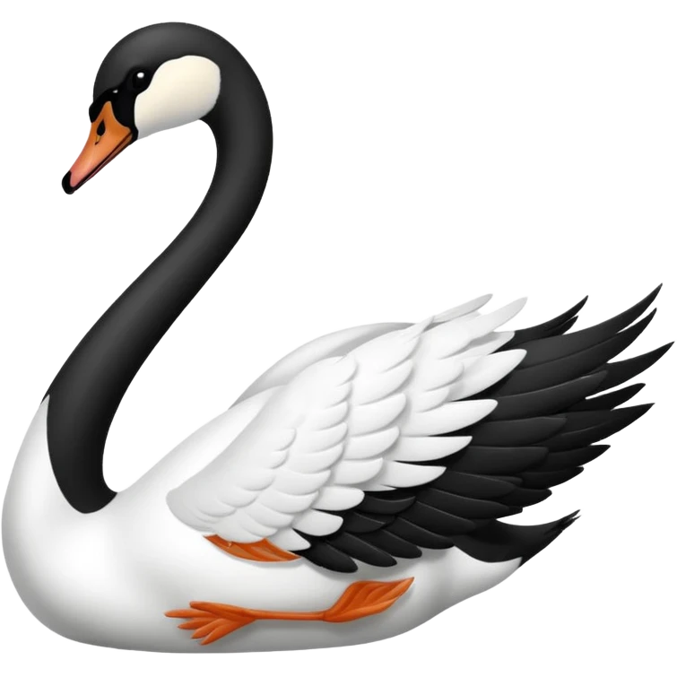 black and white swan emoji