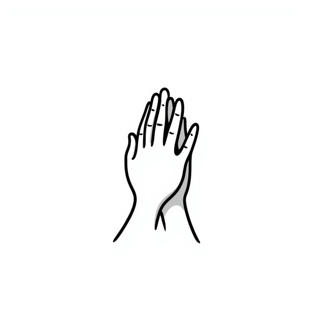 praying hands with hand-drawn look emoji
