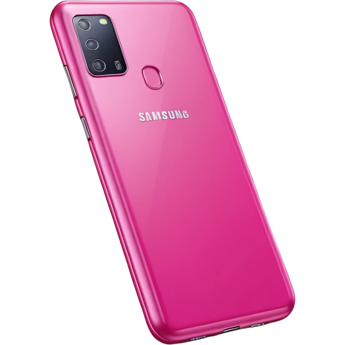 Hyperrealistic ultra detailed ed rendering and isolated high definition, not blurry, no emoji icons, no emoji faces. A Samsung galaxy a16 cellphone, inside of a fuchsia pink color phone case, 8k emoji
