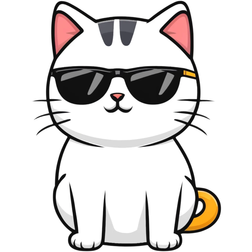 Cat with sunglasses emoji