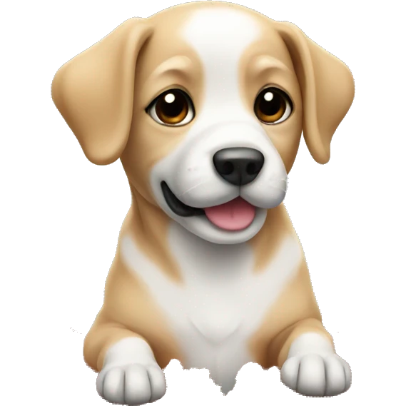 Cute dog with coral  emoji