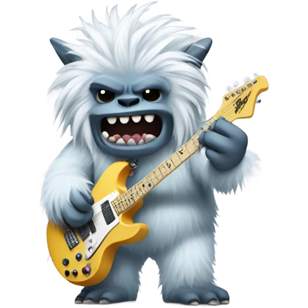A punk yeti playing guitar  emoji