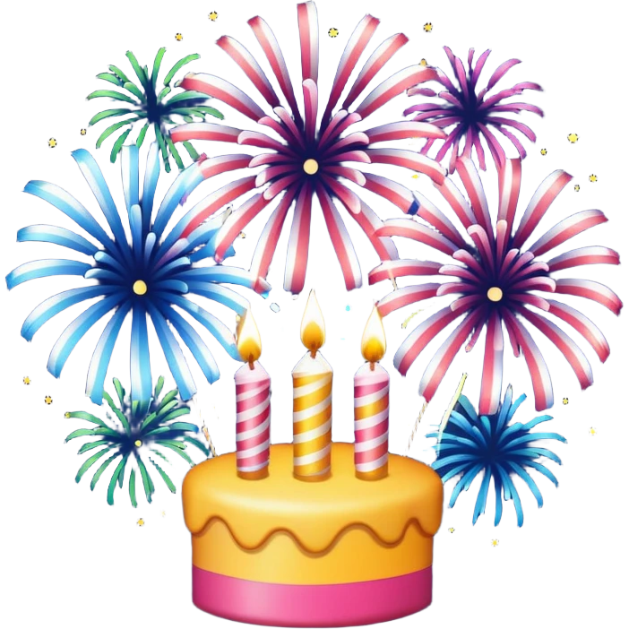 “Happy Birthday, Mina” fireworks  emoji