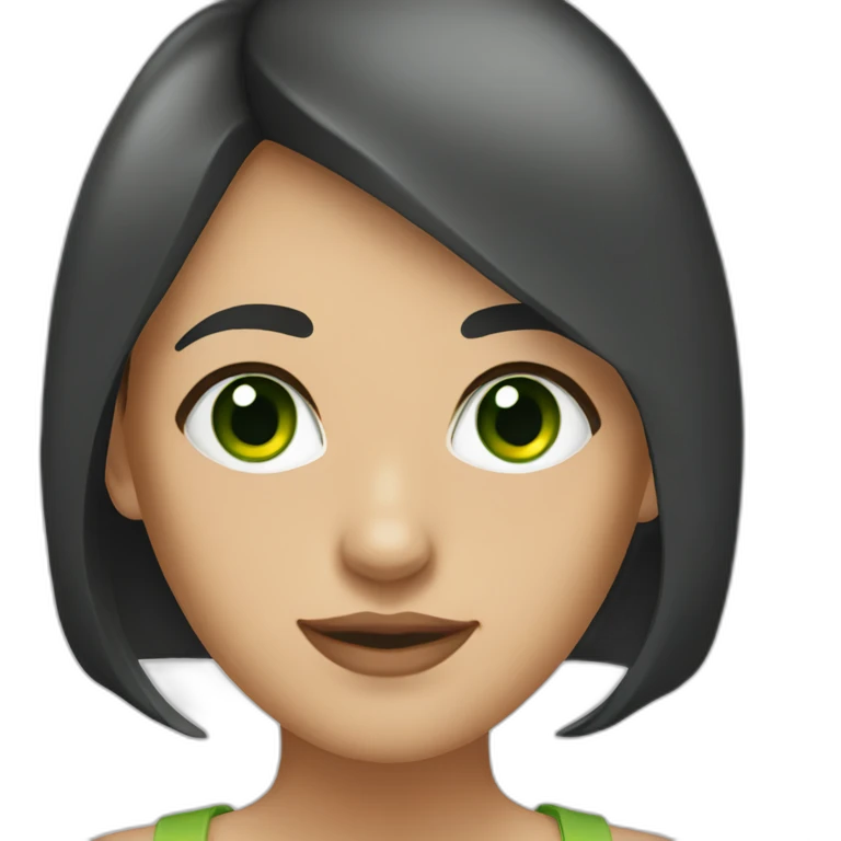 young-woman-with-dark-straight-hair-and-green-eyes emoji