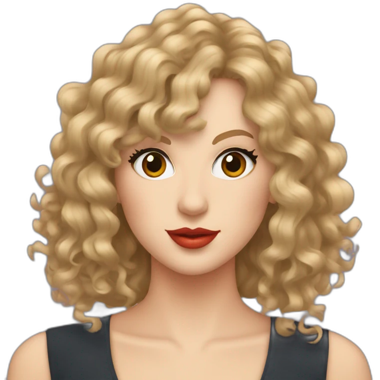 Taylor swift with curly hair emoji