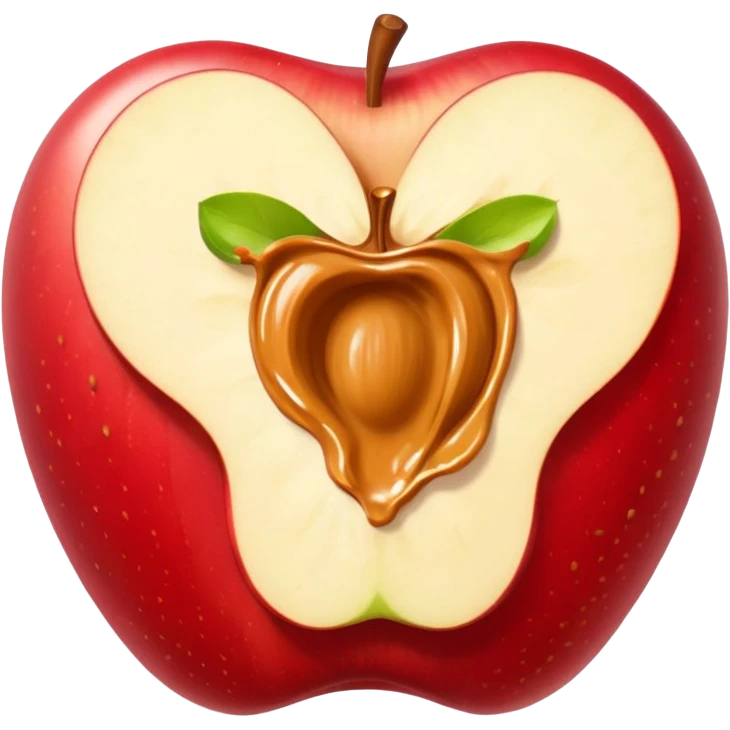 sliced apple with peanutbutter emoji