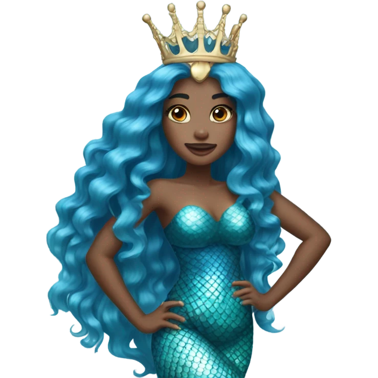 Mermaid queen blue￼ emoji