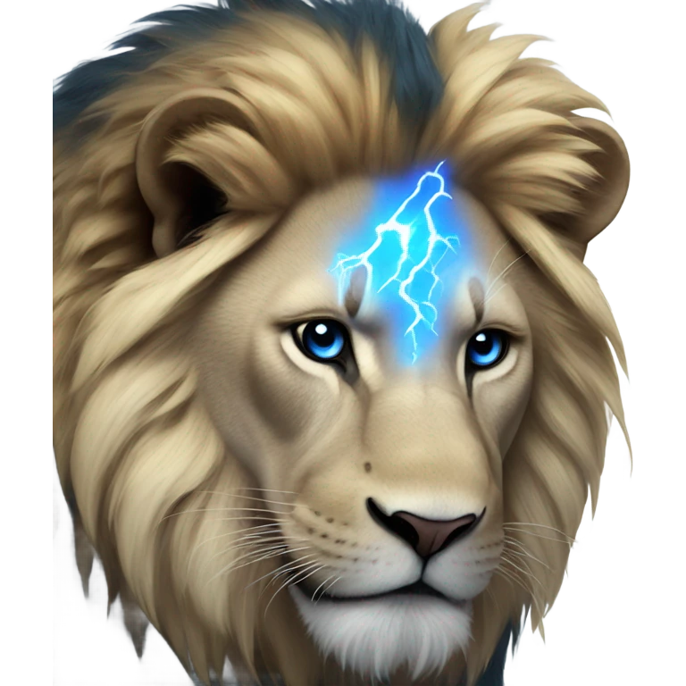 Electric blue lion emoji