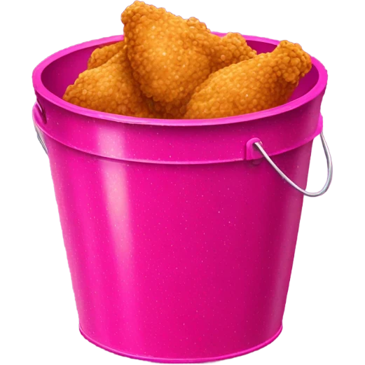 Hot pink glittery bucket of fried  chicken  emoji