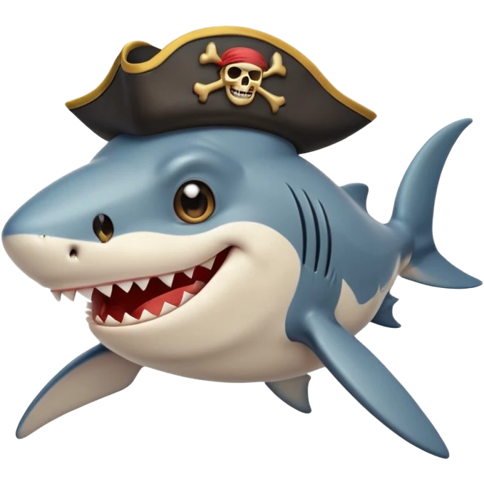 Пират-акула подмигивает emoji