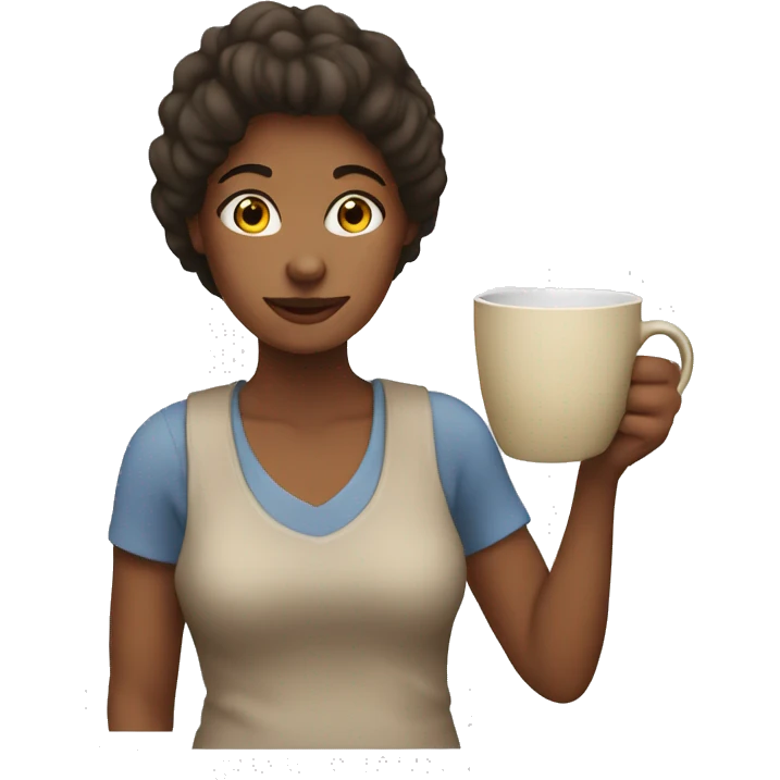 woman holding mug emoji