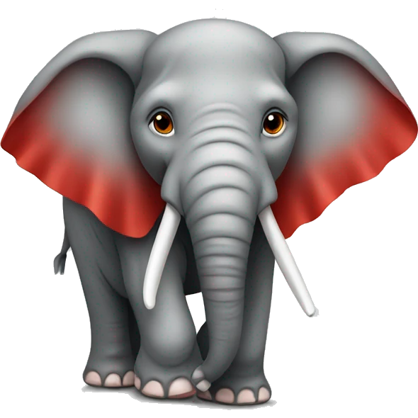 elephant with red emoji