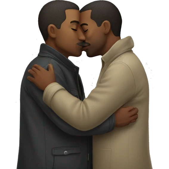 Two men kissing  emoji