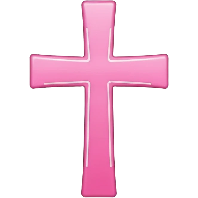 Pink and white simple cross emoji