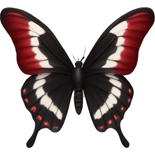 Butterfly with dark red and black wings emoji