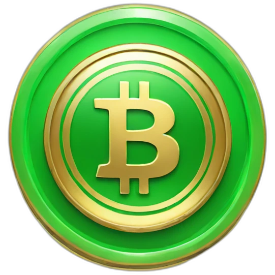 bitcoin coin with a green border emoji