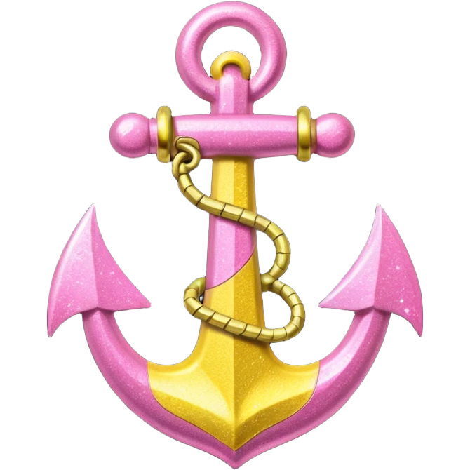 glitter pink and yellow anchor emoji