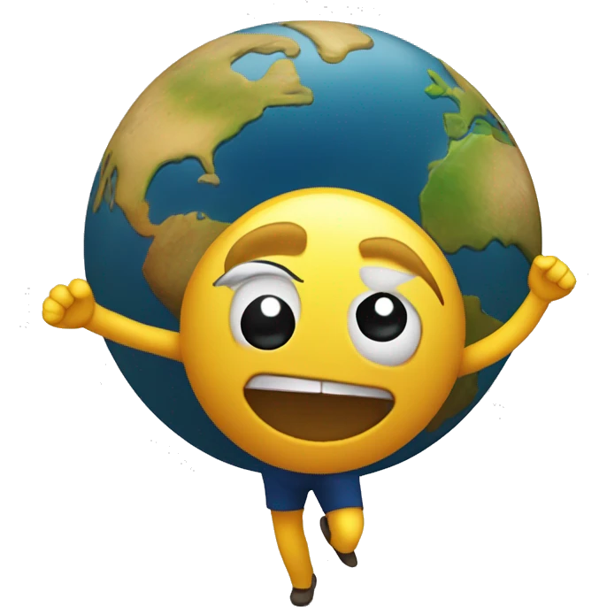 Planeta tierra bailando y feliz  emoji
