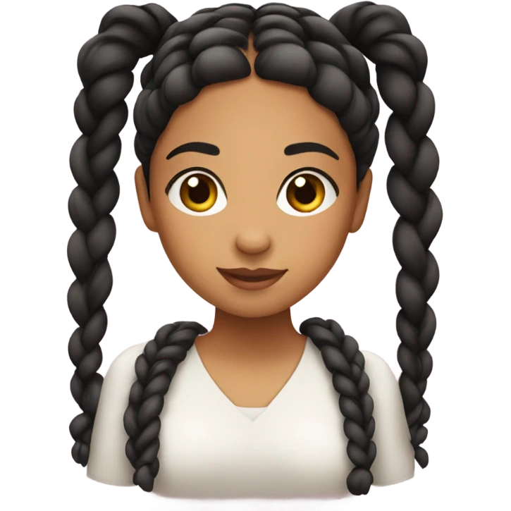 Latina girl with braids emoji