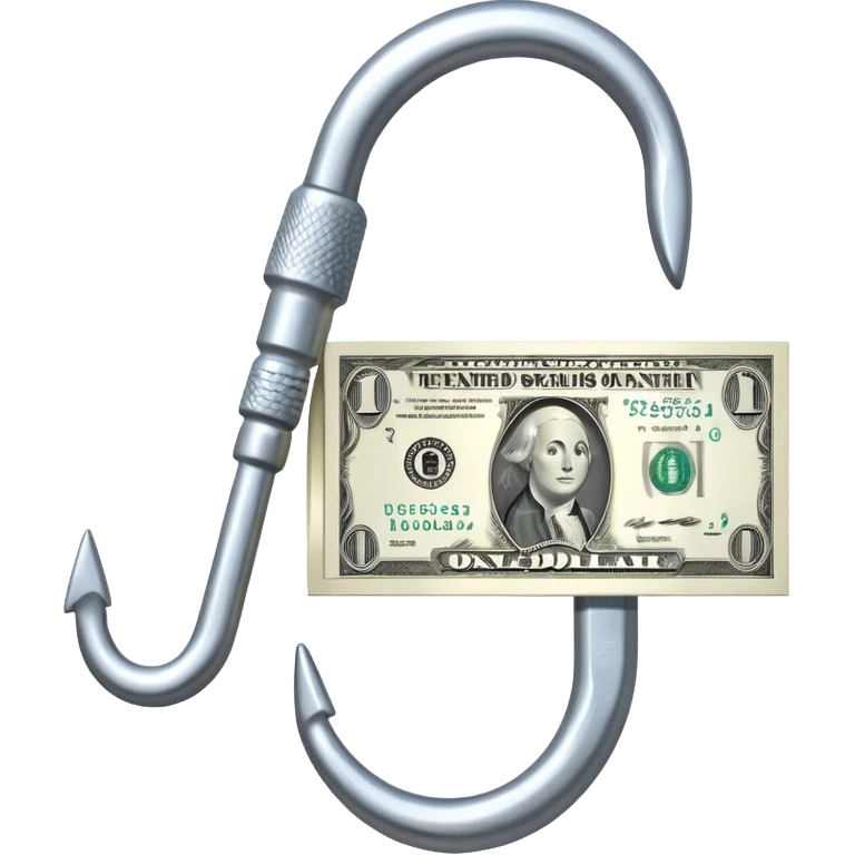 сделай крючок для удочки на который попался доллар emoji