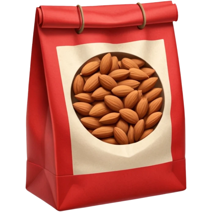 roasted almonds in red and white paperbag emoji