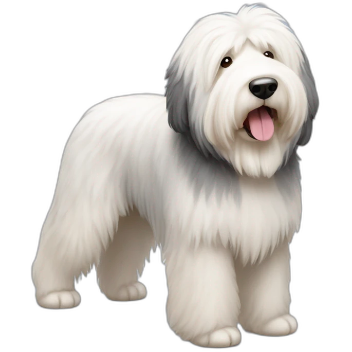 Dog old english sheepdog full-height emoji