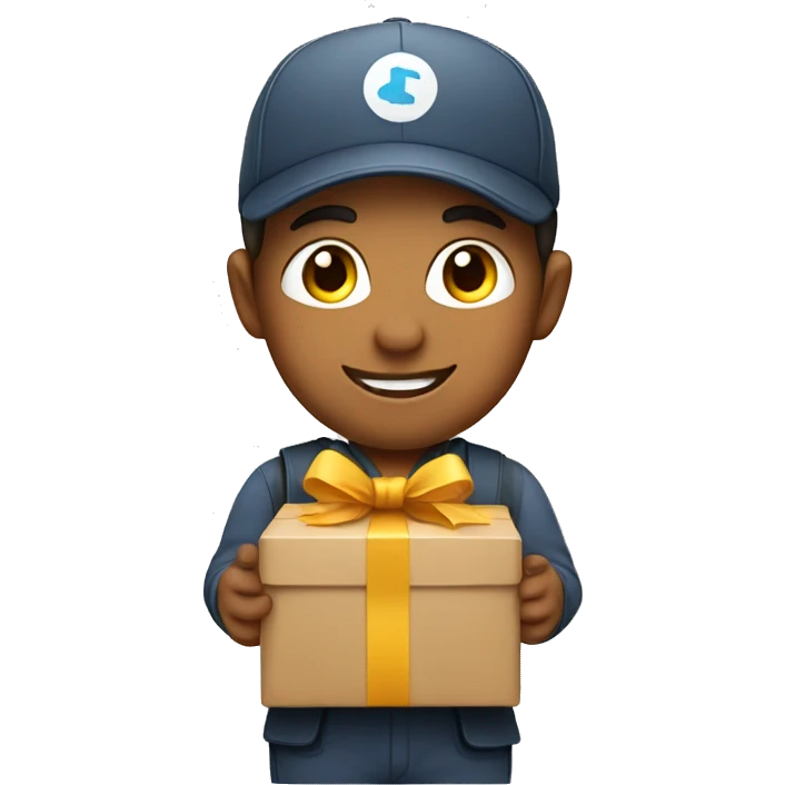 cute gift delivery rider emoji